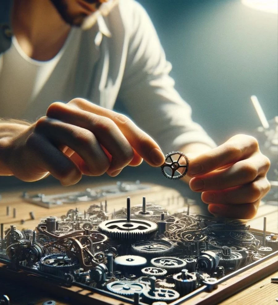 a man working on a machine