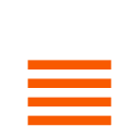 a logo with orange stripes