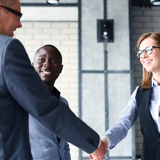 a group of people shaking hands